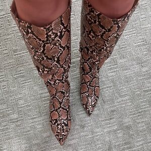 Snakeskin Heeled Boots